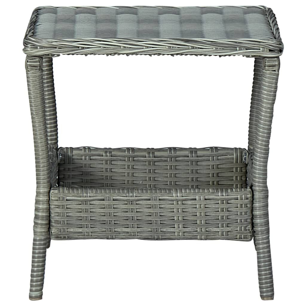 vidaXL Τραπεζάκι Κήπου Ανοιχτό Γκρι 45 x 45 x 46,5 εκ. Συνθετικό Ρατάν