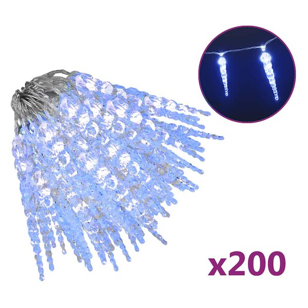 vidaXL &Phi;&omega;&tau;ά&kappa;&iota;&alpha; &Sigma;&tau;&alpha;&lambda;&alpha;&kappa;&tau;ί&tau;&epsilon;&sigmaf; &Chi;&rho;&iota;&sigma;&tau;. 200 LED &Mu;&pi;&lambda;&epsilon; 20&mu;. &alpha;&pi;ό &Alpha;&kappa;&rho;&upsilon;&lambda;&iota;&kappa;ό PVC