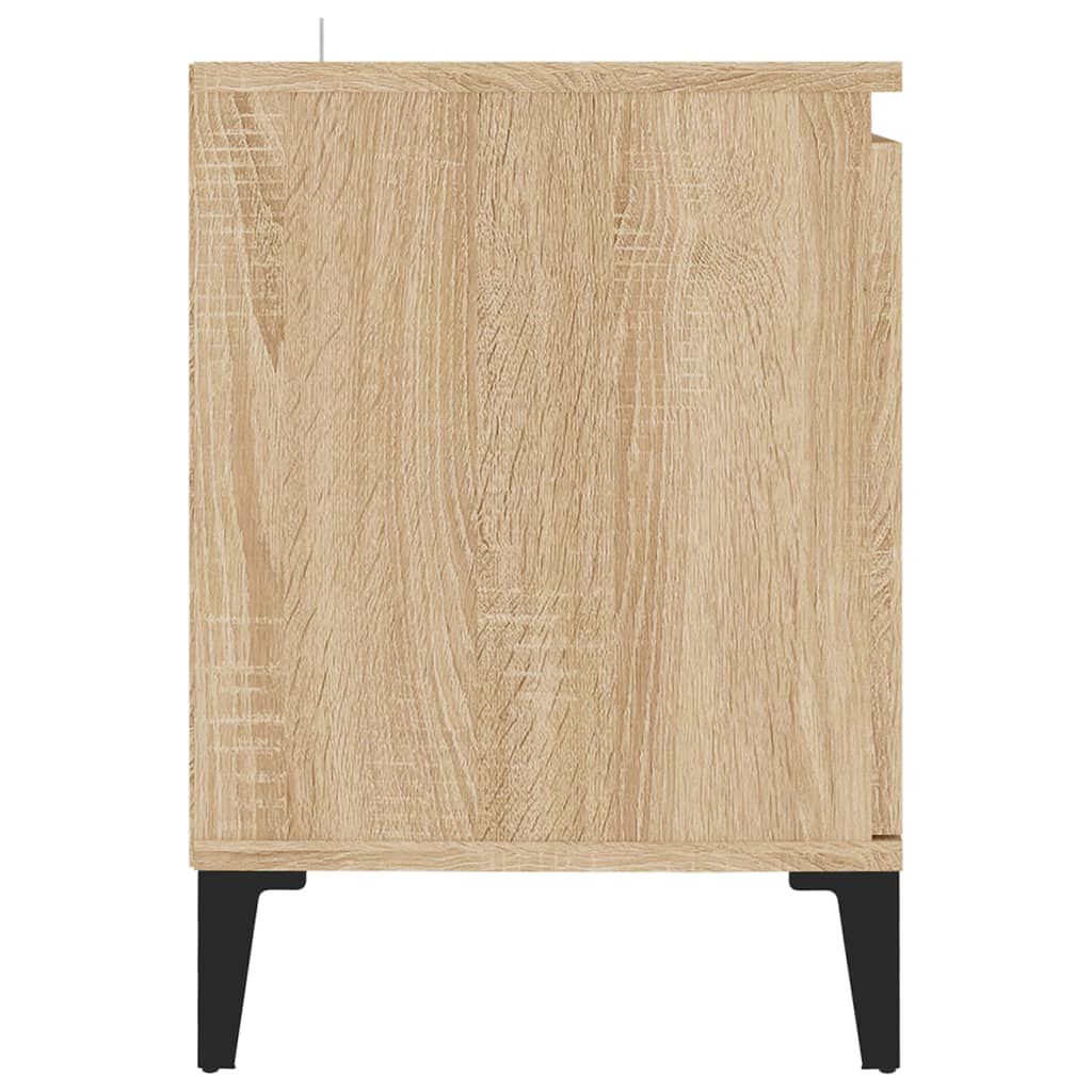 vidaXL Έπιπλο Τηλεόρασης Καπνιστή Δρυς 103,5x35x50 εκ Μεταλλικά Πόδια