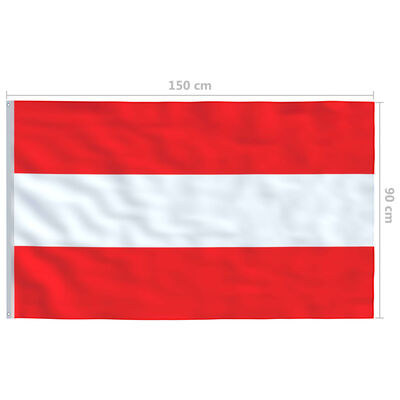 vidaXL Σημαία Αυστρίας 6,2 μ. με Ιστό Αλουμινίου