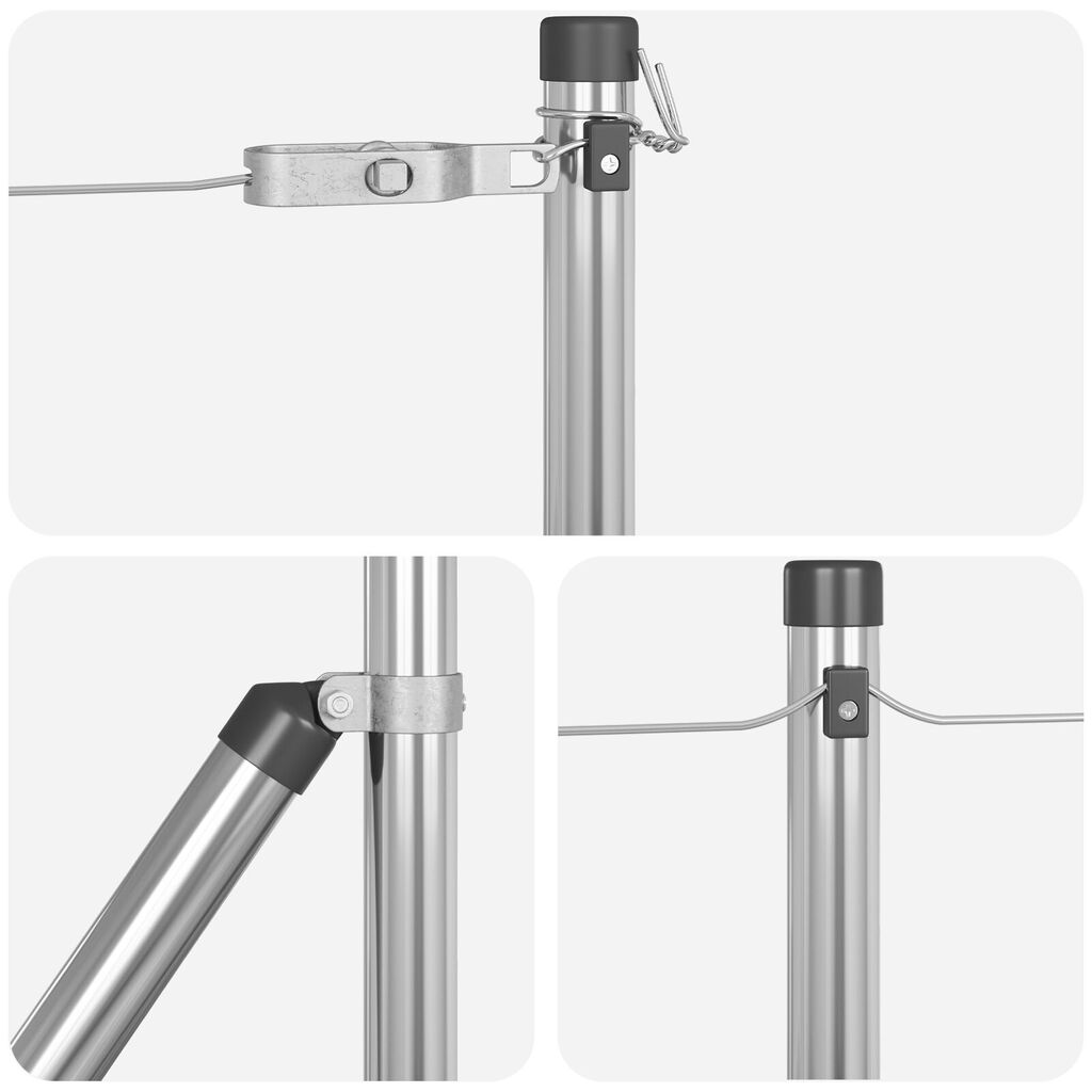 vidaXL Κολώνες Φράχτη με Βάσεις 7 τεμ Ø32mm 110cm Γαλβανισμένος Χάλυβας