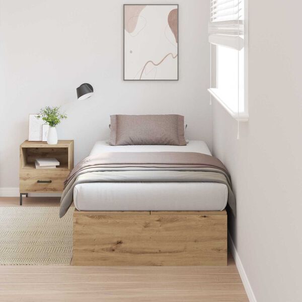 vidaXL Κρεβάτι Αποθήκευσης Artisan Oak 100x200 εκ.