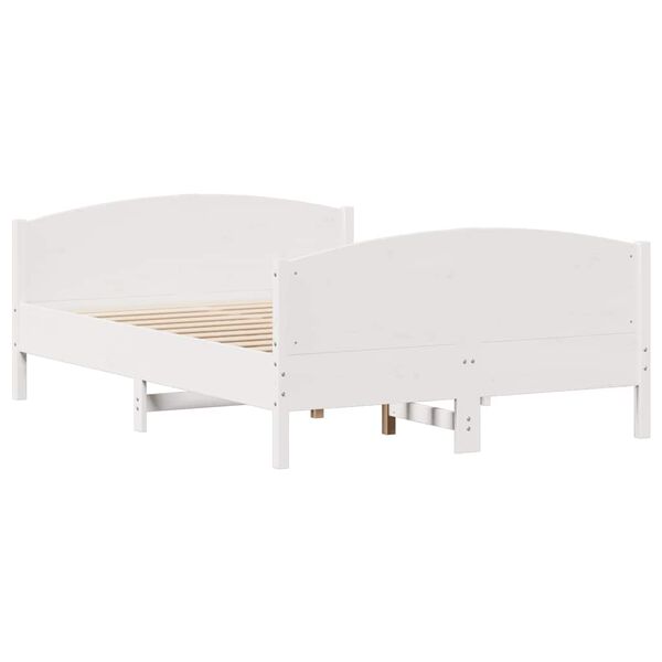 vidaXL Σκελετός Κρεβ. Χωρίς Στρώμα Λευκό 150x200 εκ Μασίφ Πεύκο