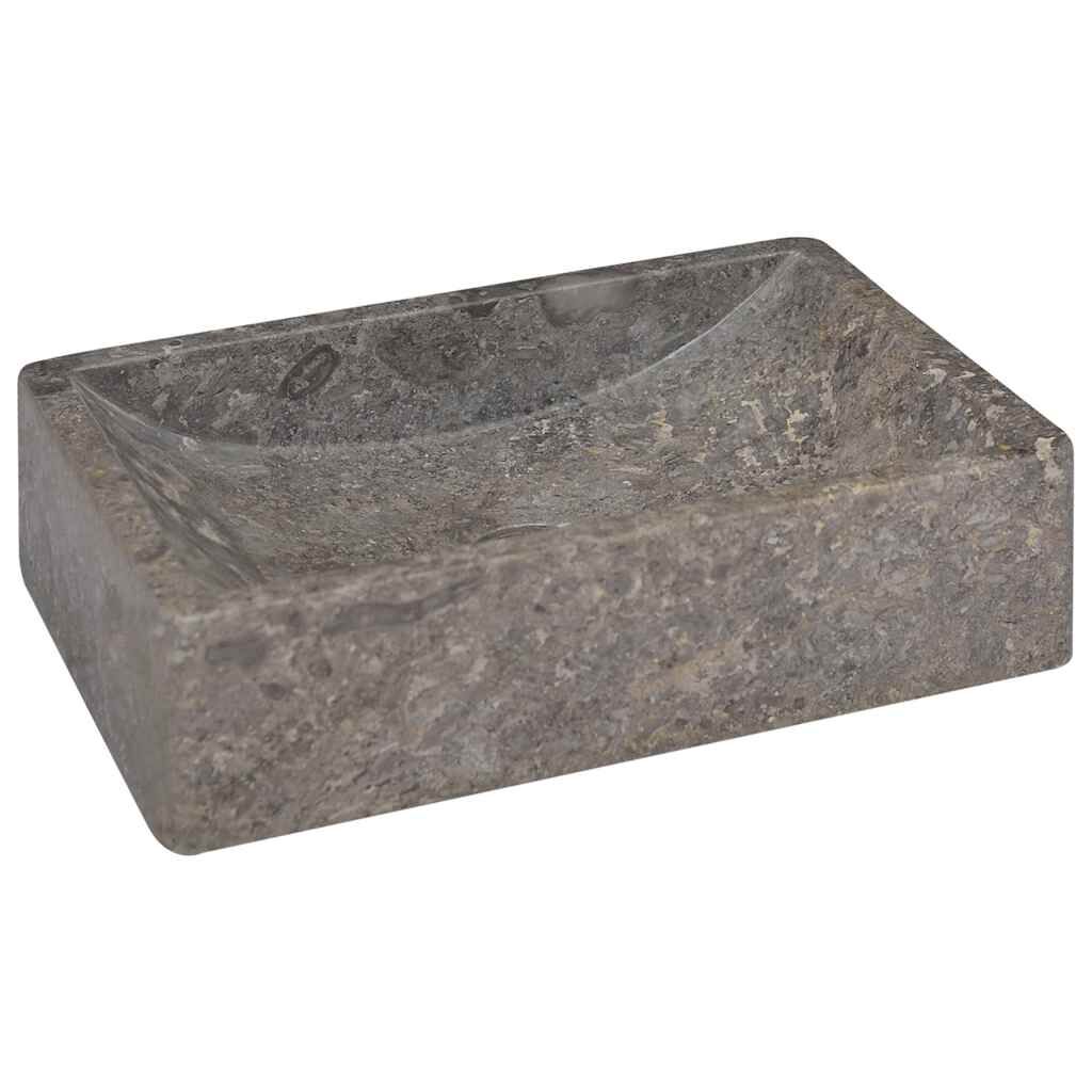 vidaXL Νιπτήρας Γυαλιστερό Γκρι 45 x 30 x 12 εκ. Μαρμάρινος