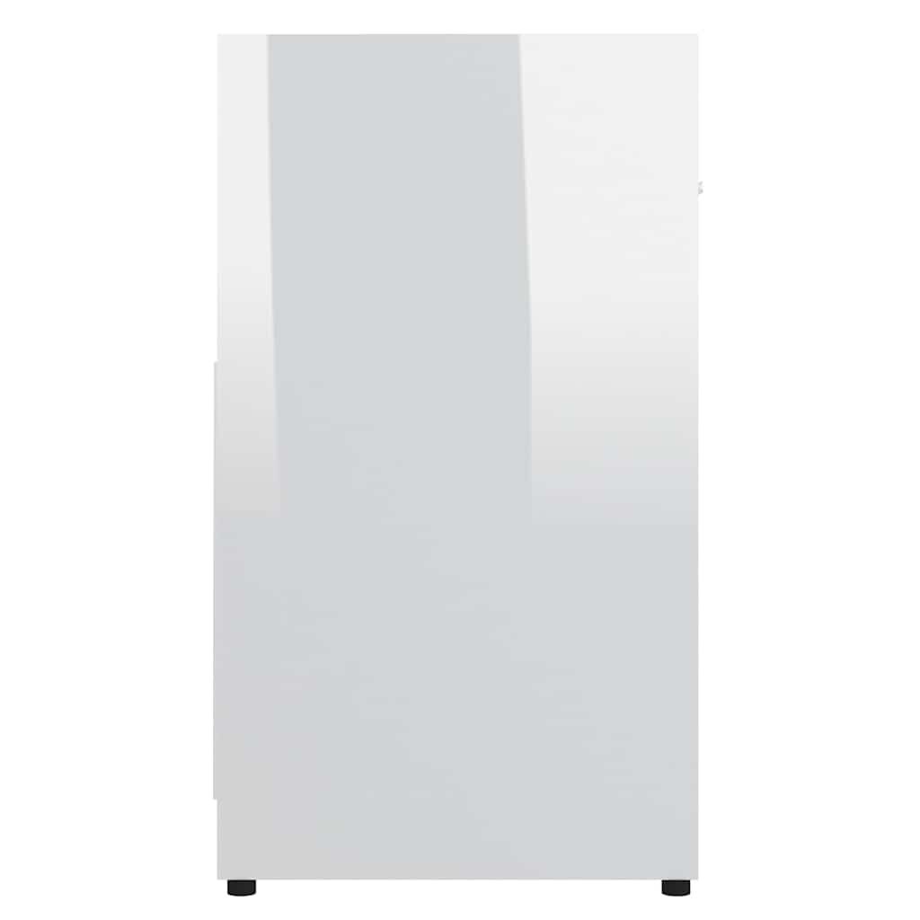 vidaXL Ντουλάπι Νιπτήρα Γυαλιστερό Λευκό 60 x 33 x 61 εκ. Επεξ. Ξύλο