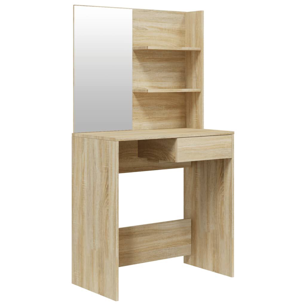 vidaXL Μπουντουάρ με Καθρέφτη Sonoma Δρυς 74,5 x 40 x 141 εκ.