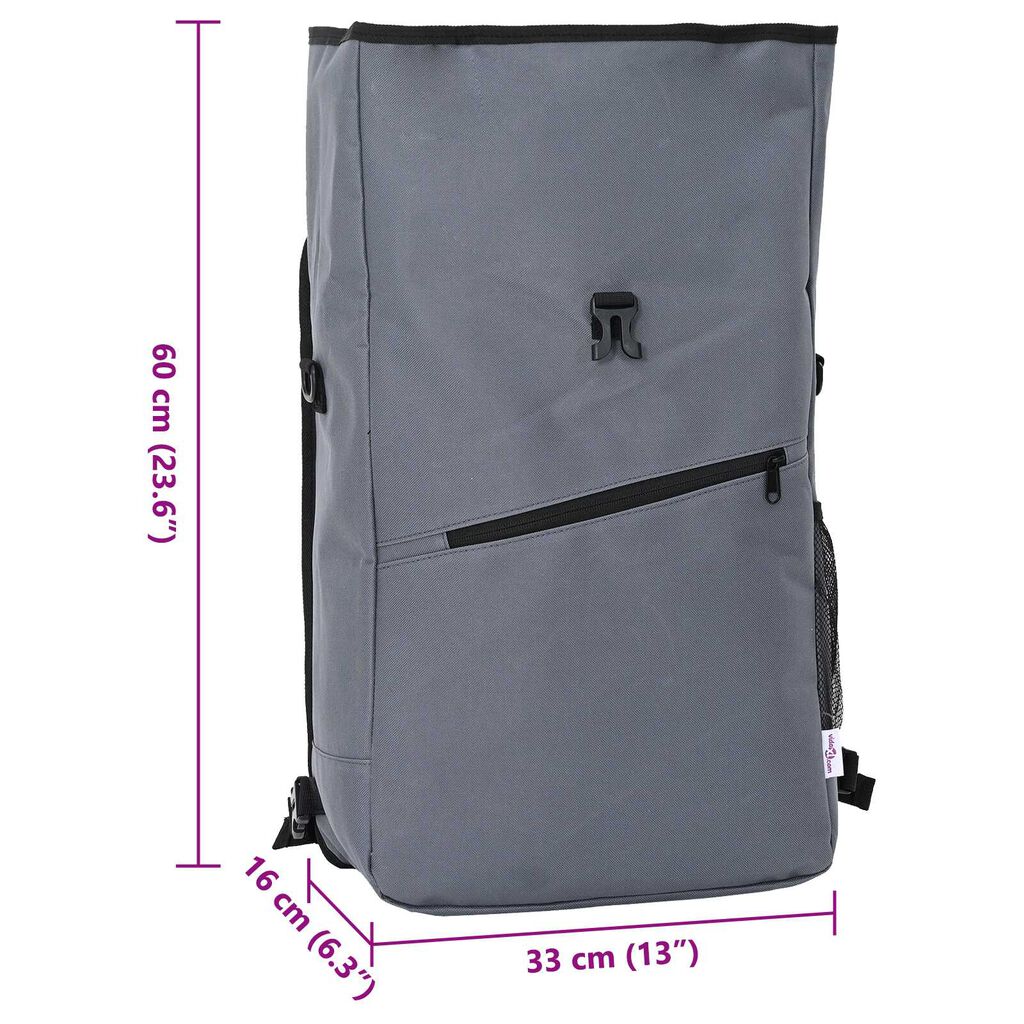 vidaXL Τσάντα Ποδηλάτου για Ράφι 25 L Γκρι 33x16x48 εκ.
