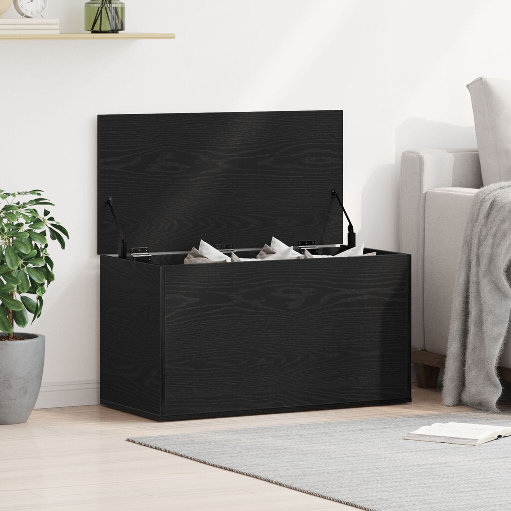 vidaXL Κουτί Αποθήκευσης Μαύρος Δρυς 84x42x46 εκ. Ξύλο επεξεργασμένο