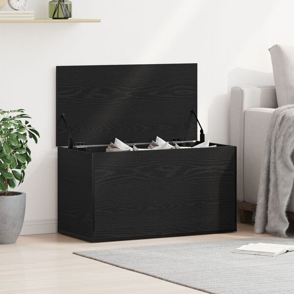 vidaXL Κουτί Αποθήκευσης Μαύρος Δρυς 84x42x46 εκ. Ξύλο επεξεργασμένο