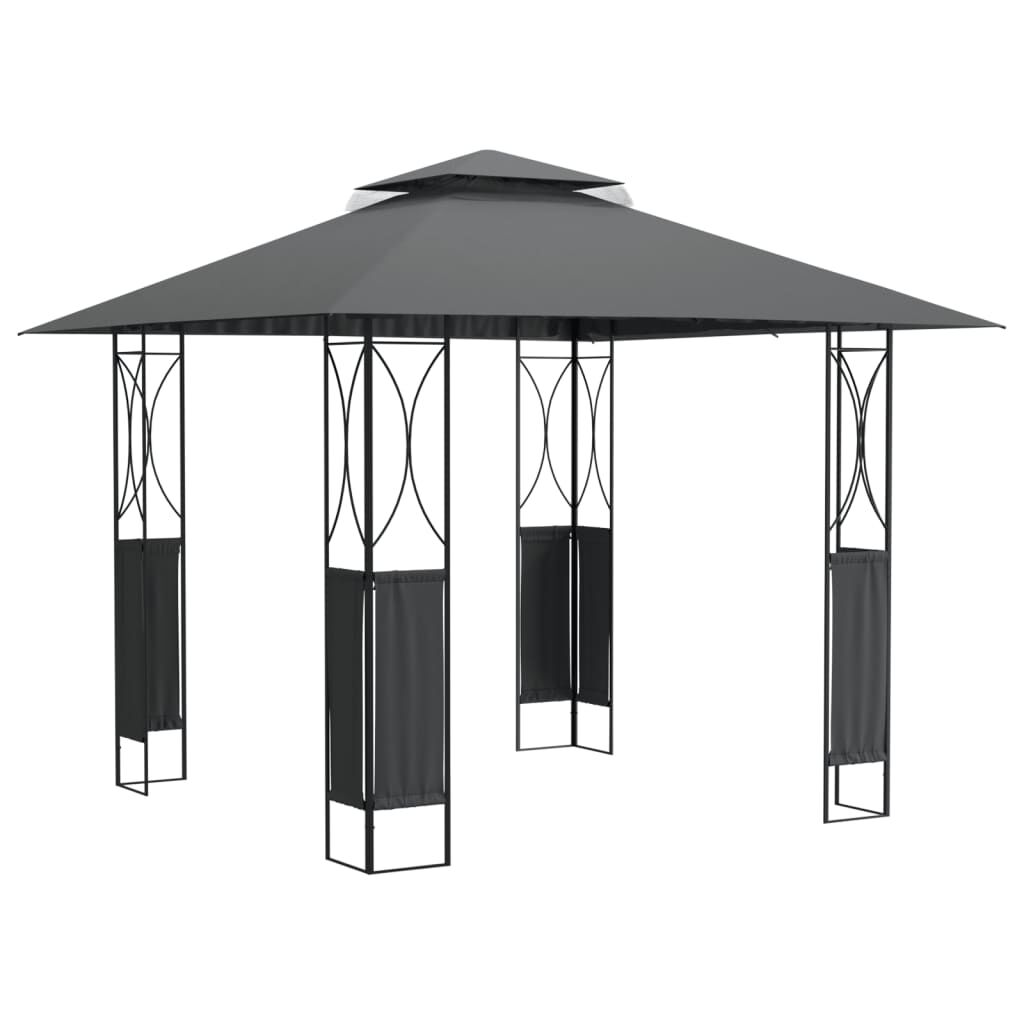 vidaXL Κιόσκι με Οροφή Ανθρακί 300 x 300 x 270 εκ. από Ατσάλι