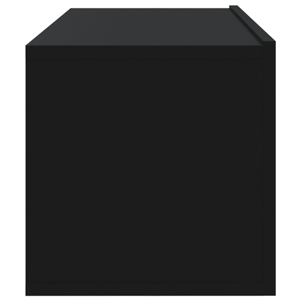 vidaXL Έπιπλα Τηλεόρασης Τοίχου 2 τεμ. Μαύρα 100x30x30 εκ. Επεξ. Ξύλο