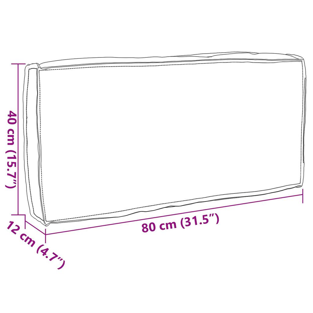 vidaXL Μαξιλάρι Παλέτας για Πλάτη Ταπασίν 80x40x12 εκ. Ύφασμα Oxford
