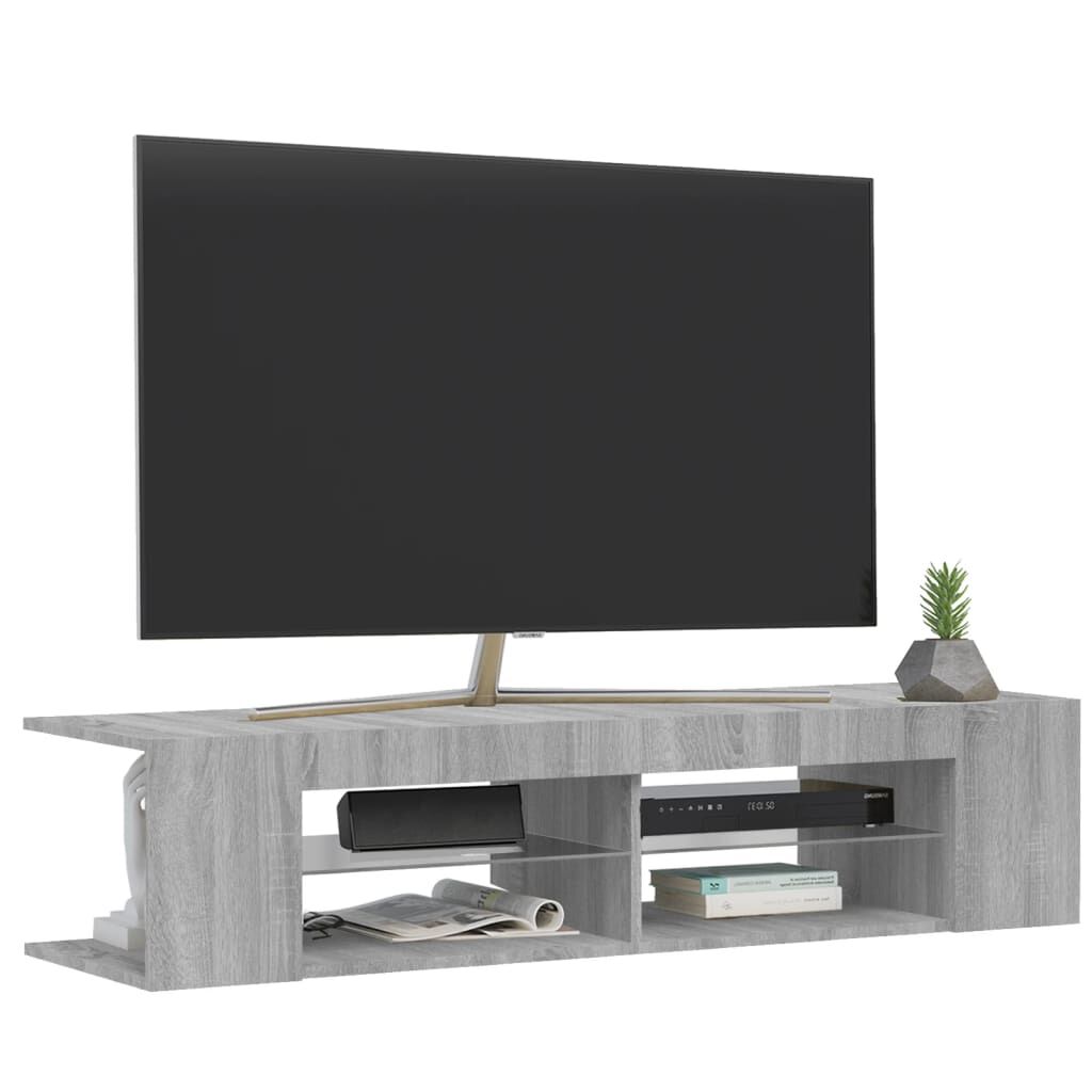 vidaXL Έπιπλο Τηλεόρασης με LED Γκρι Sonoma 135x39x30 εκ.