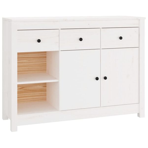 vidaXL Συρταριέρα Λευκή 100x35x74 εκ. από Μασίφ Ξύλο Πεύκου