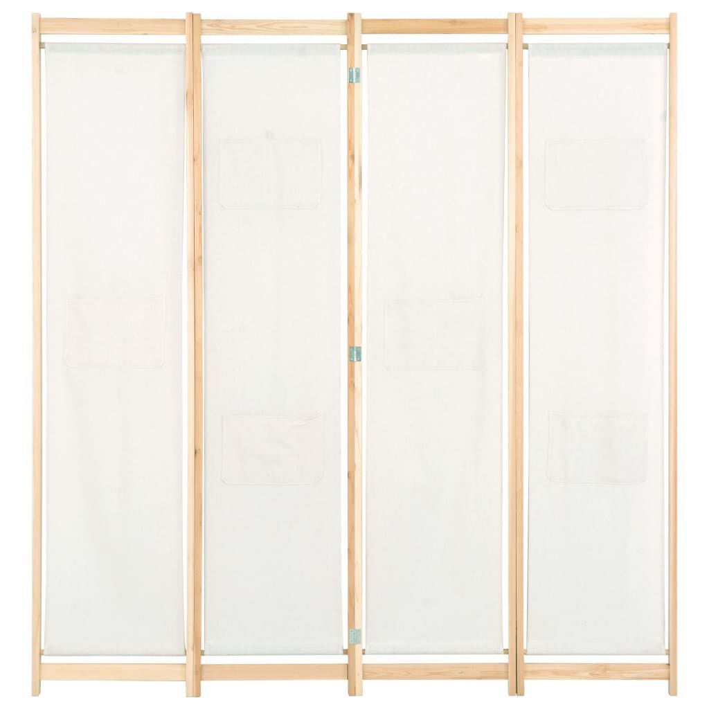 vidaXL Διαχωριστικό Δωματίου με 4 Πάνελ Κρεμ 160x170x4 εκ. Υφασμάτινο