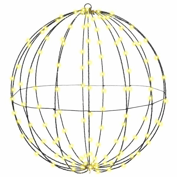 vidaXL Μπάλα με 384 LED 2 pcs Θερμό λευκό 60 cm Μέταλλο