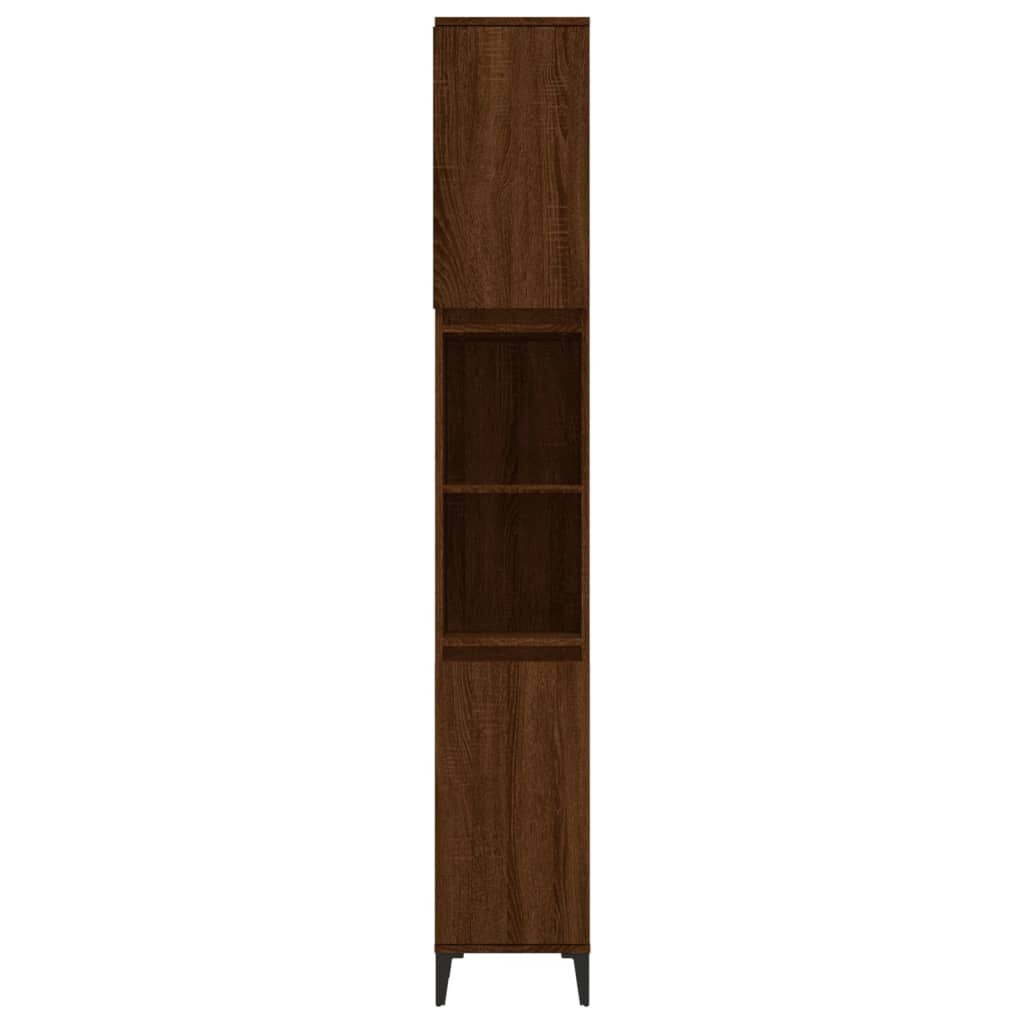 vidaXL Ντουλάπι Μπάνιου Καφέ Δρυς 30x30x190 εκ. Επεξεργασμένο Ξύλο