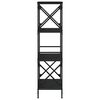 vidaXL Βιβλιοθήκη 4 Επιπέδων Μαύρη 59x35x132 εκ. Επεξεργασμένο Ξύλο