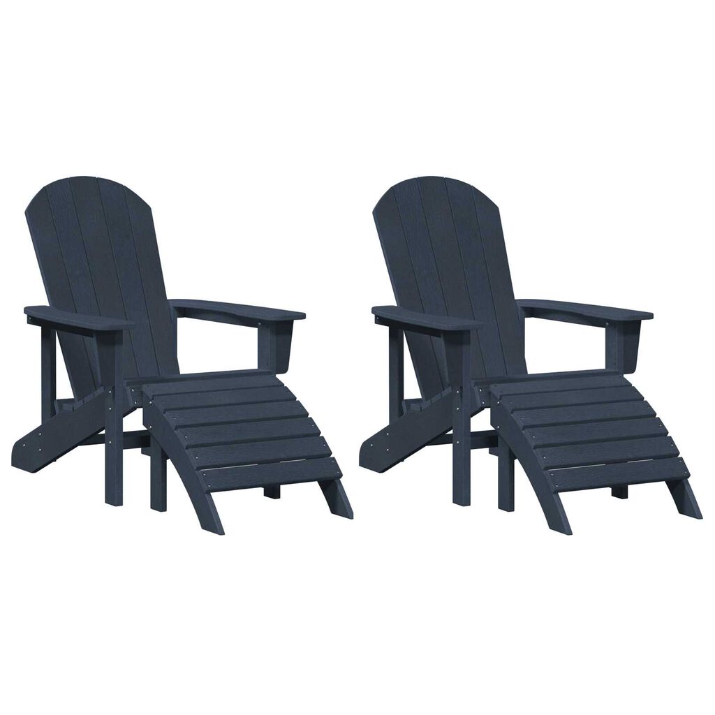Καρέκλες Adirondack vidaXL 2 τμχ Ναυτικό μπλε HDPE