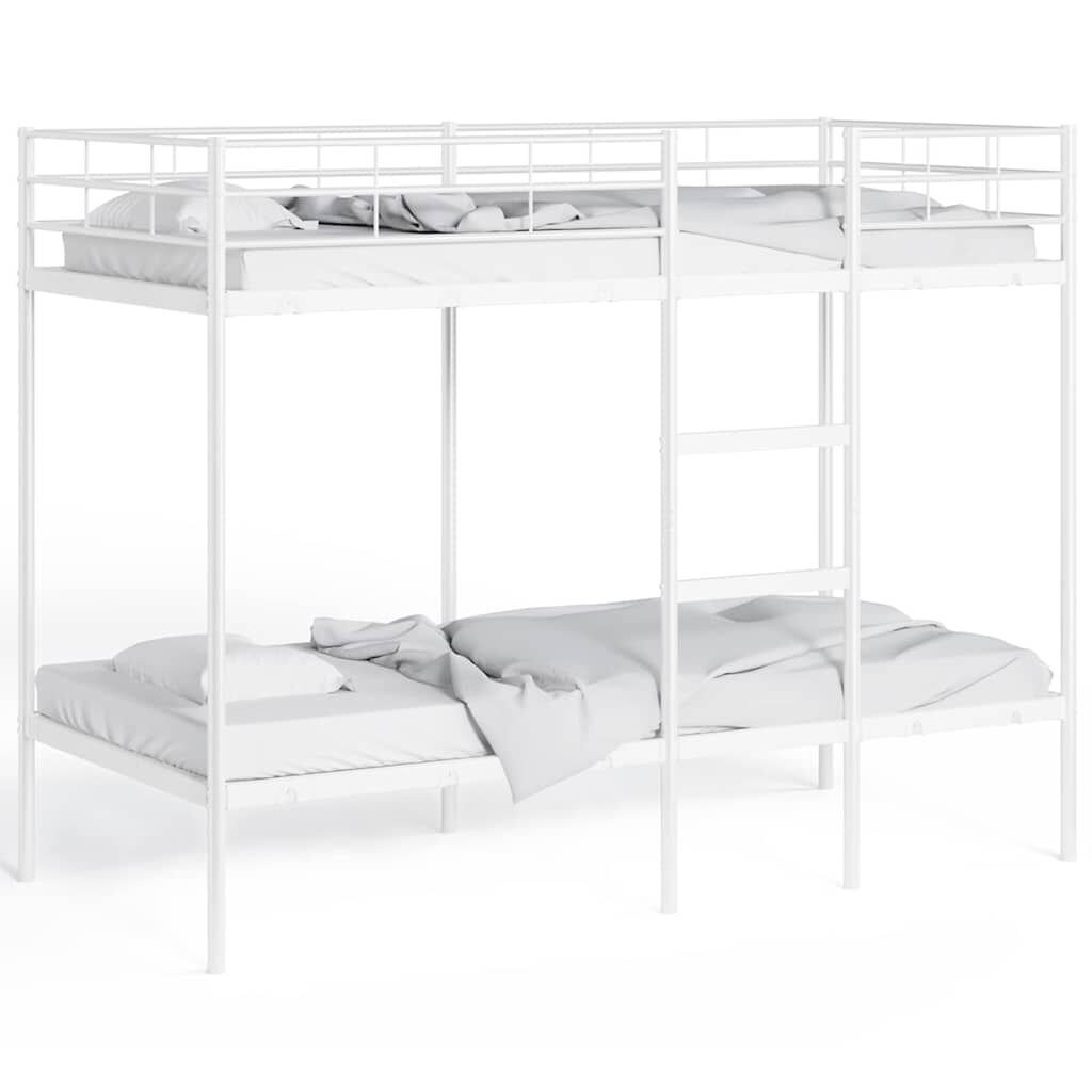 vidaXL Κουκέτα χωρίς στρώμα Λευκό 90x190 cm Ατσάλι