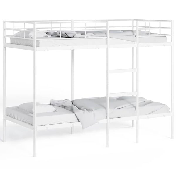 vidaXL Κουκέτα χωρίς στρώμα Λευκό 90x190 cm Ατσάλι