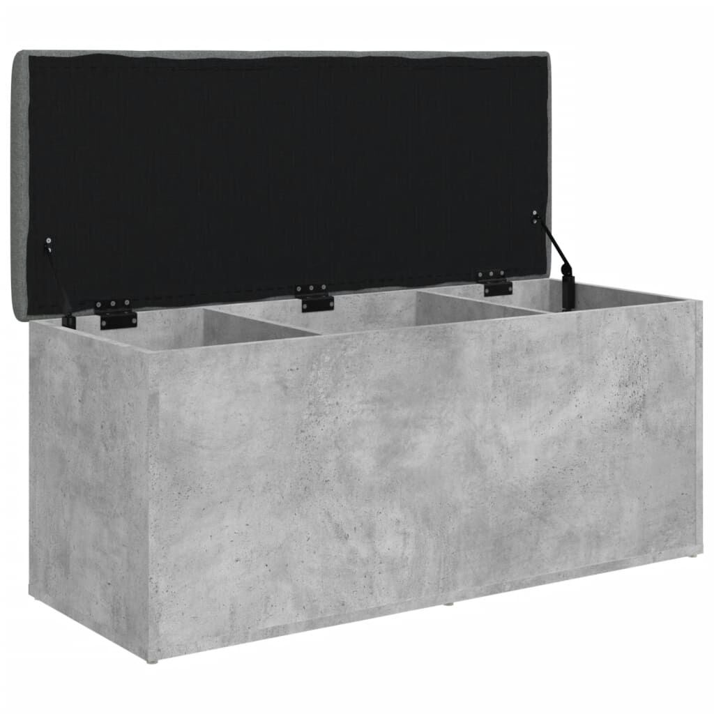 vidaXL Παγκάκι Αποθήκευσης Γκρι Σκυροδεμ. 102x42x45 εκ. Επεξεργ. Ξύλο