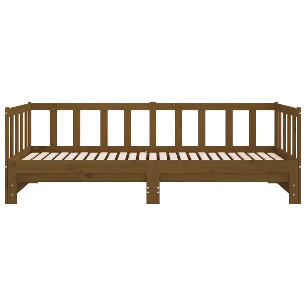 vidaXL Καναπές Κρεβάτι Καφέ Μελί 2 x (90 x 200) εκ. Μασίφ Ξύλο Πεύκου