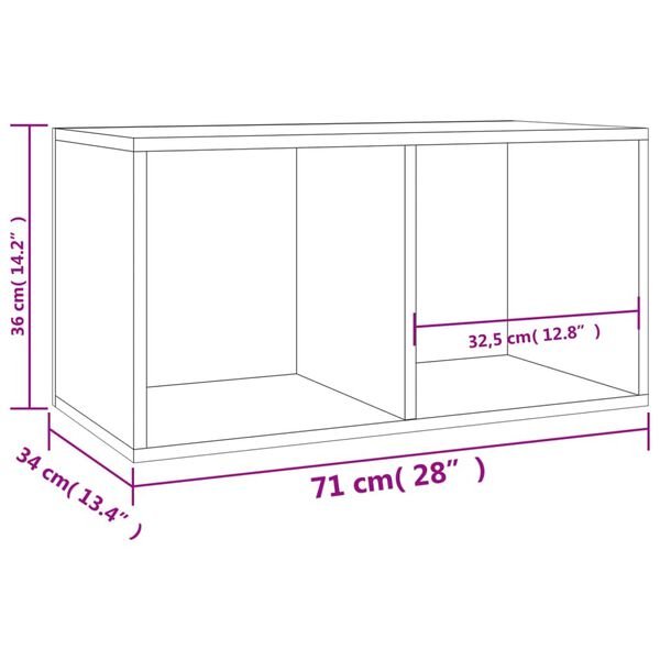 vidaXL Έπιπλο Δίσκων Βινυλίου Sonoma Δρυς 71x34x36 εκ. Επεξεργ. Ξύλο