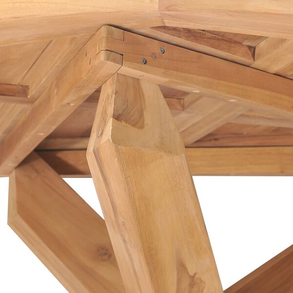 vidaXL Τραπεζαρία Κήπου Ø 110x 75 εκ. από Μασίφ Ξύλο Teak