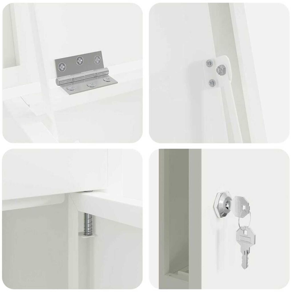 vidaXL Θυρίδα Πακέτων Λευκό 44.5 x 29 x 110.5 εκ Ατσάλι