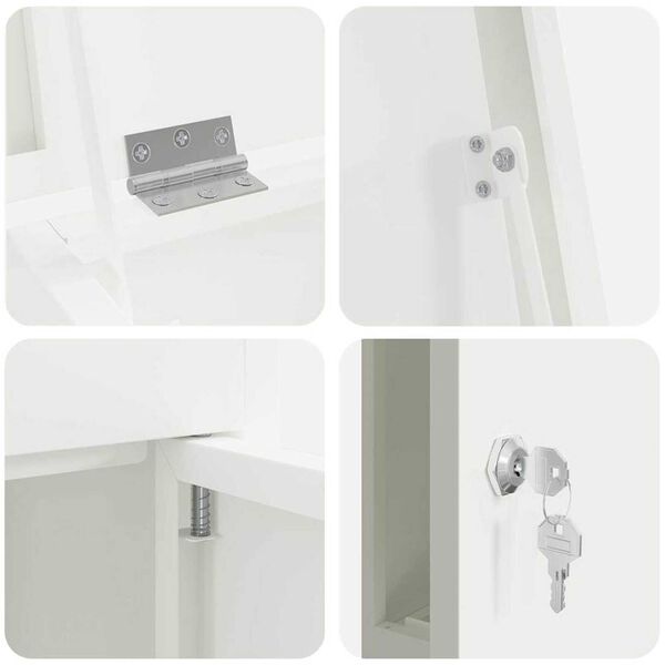vidaXL Θυρίδα Πακέτων Λευκό 44.5 x 29 x 110.5 εκ Ατσάλι