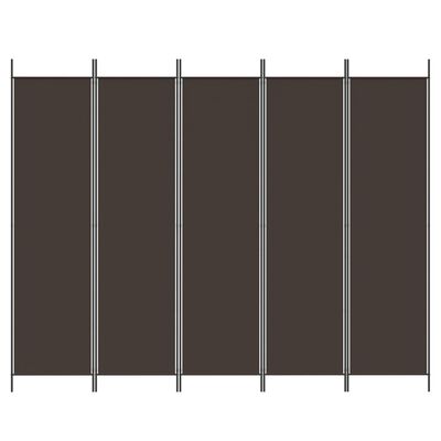 vidaXL Διαχωριστικό Δωματίου με 5 Πάνελ Καφέ 250x200 εκ. από Ύφασμα