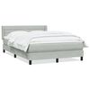 vidaXL Κρεβάτι Boxspring με Στρώμα Ανοιχτό Γκρι 160x210 εκ. Βελούδινο