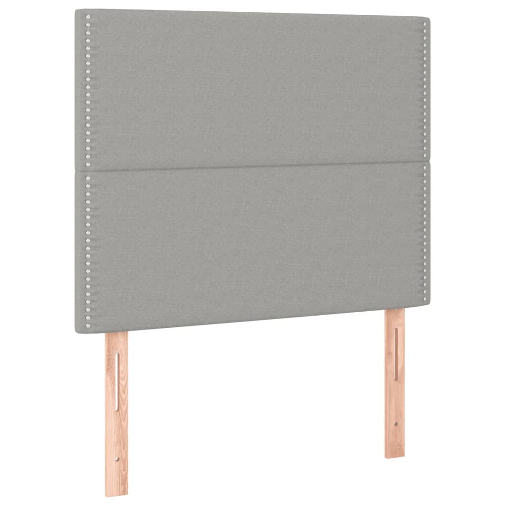 vidaXL Κρεβάτι Boxspring με Στρώμα Ανοιχτό Γκρι 100x200 εκ. Υφασμάτινο