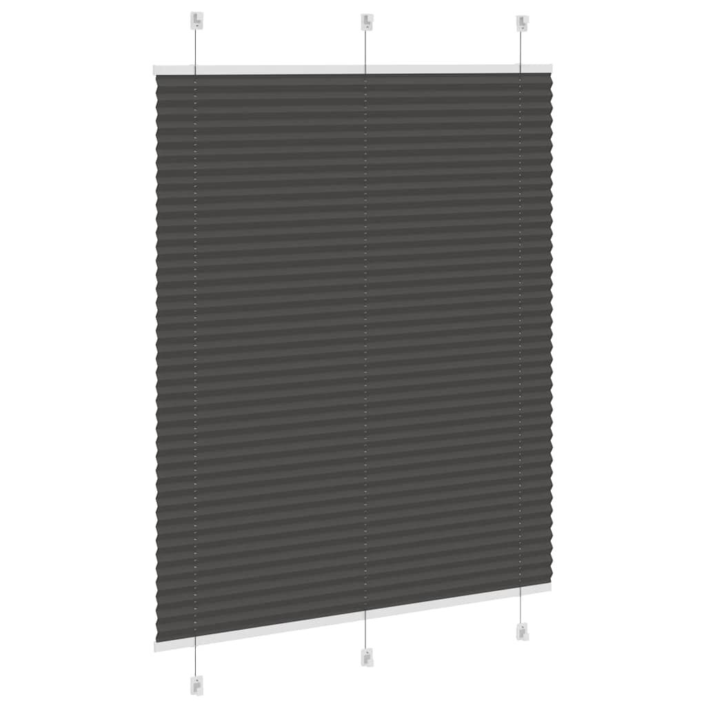 vidaXL Πλισέ περσίδα Μαύρο 110x100 cm Πλάτος υφάσματος 109,4 cm