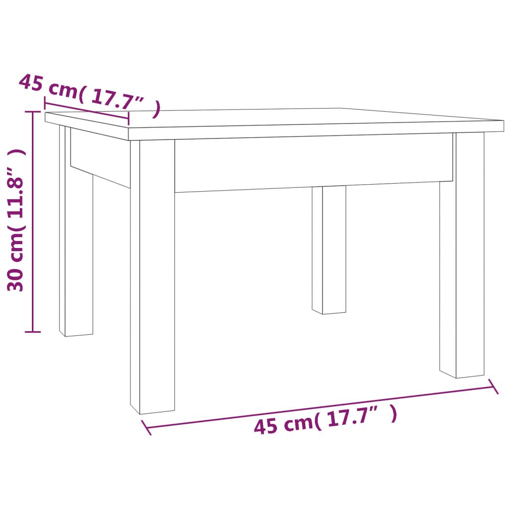 vidaXL Τραπεζάκι Σαλονιού Καφέ Μελί 45x45x30 εκ. Μασίφ Ξύλο Πεύκου