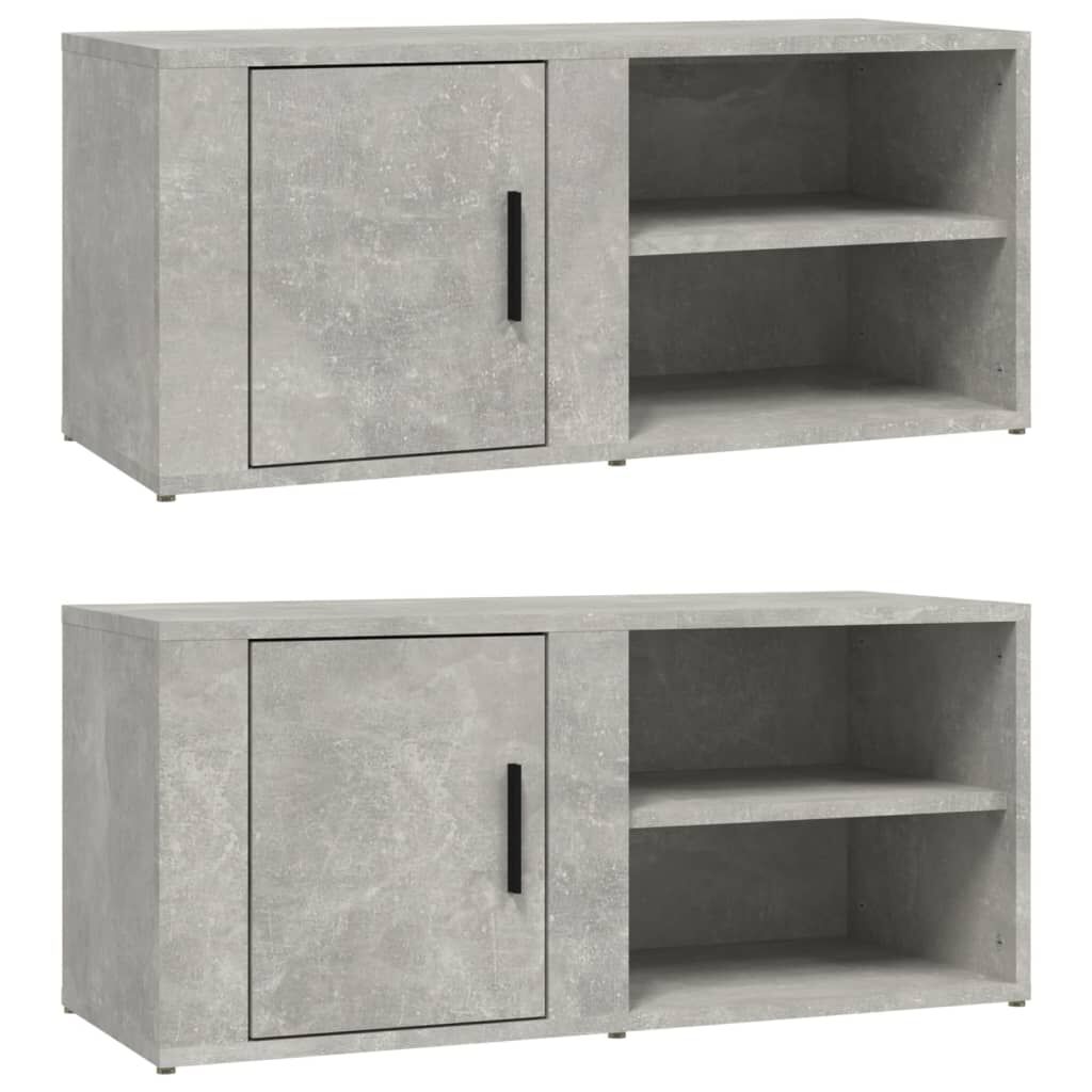 vidaXL Έπιπλα Τηλεόρασης 2 τεμ. Γκρι Σκυρ. 80x31,5x36εκ. Επεξεργ. Ξύλο