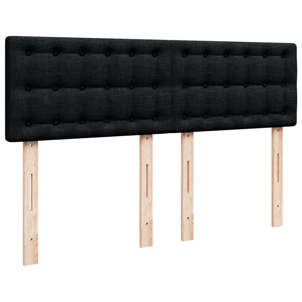 vidaXL Κρεβάτι Boxspring με Στρώμα Μαύρο 140x190 εκ. Υφασμάτινο