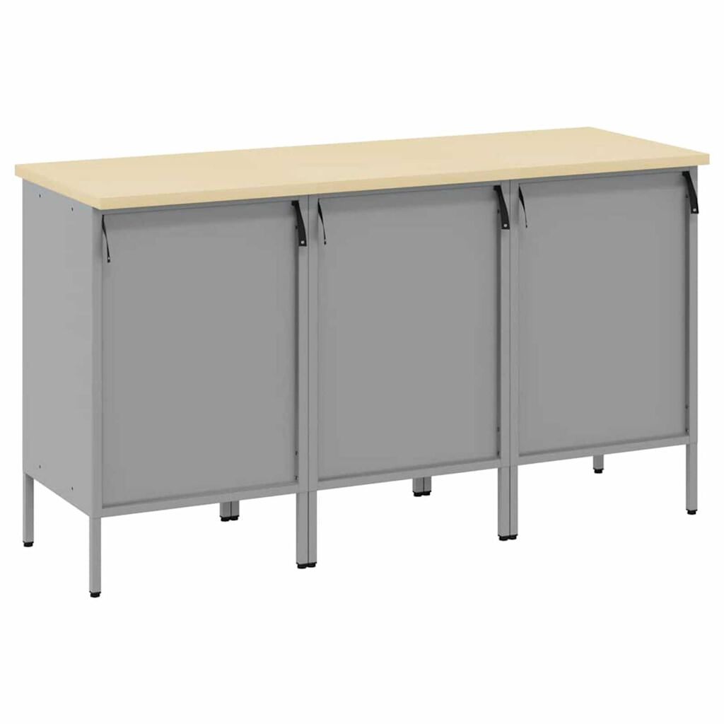 vidaXL Ντουλάπα Εργασίας 3 pcs Μαύρο και Γκρι 150 x 55 x 85 εκ