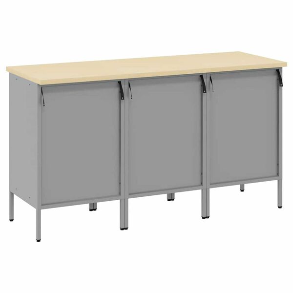 vidaXL Ντουλάπα Εργασίας 3 pcs Μαύρο και Γκρι 150 x 55 x 85 εκ