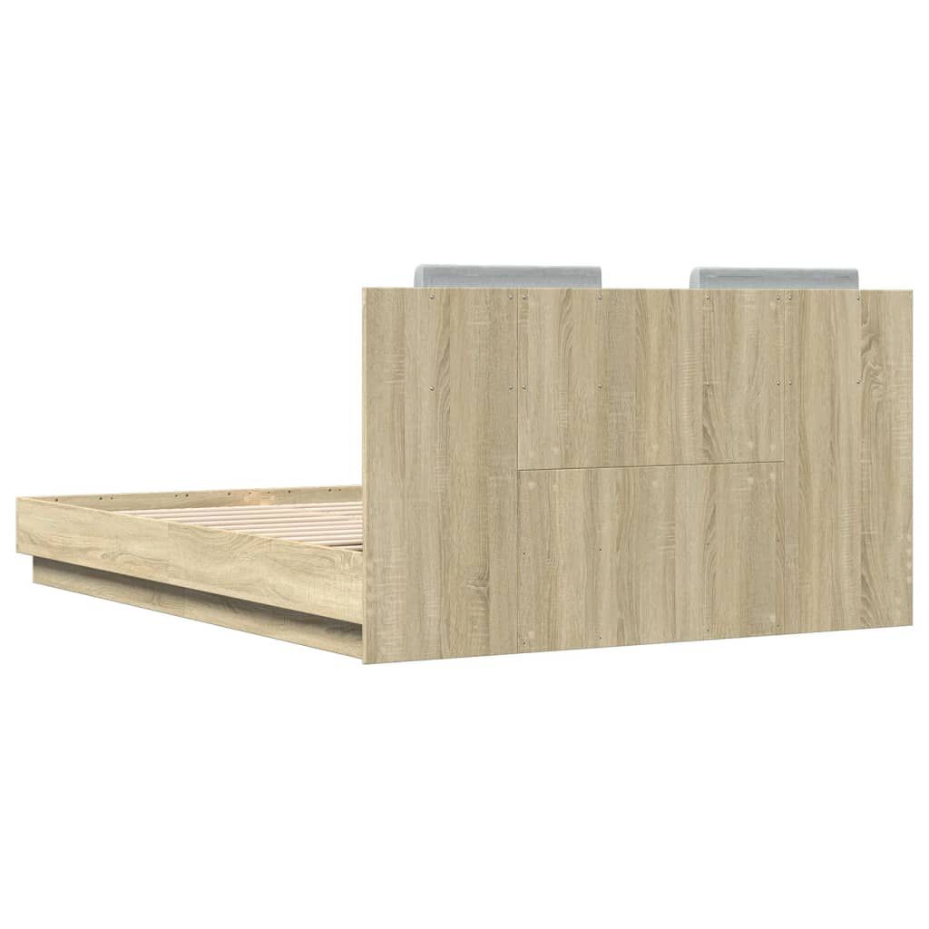 vidaXL Πλαίσιο Κρεβατιού με Κεφαλάρι Sonoma Δρυς 140x200εκ. Επεξ. Ξύλο