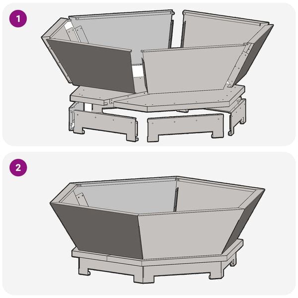 vidaXL Εστία Φωτιάς Εξαγωνική 75x75x28 εκ. Ανοξείδωτο Χάλυβα