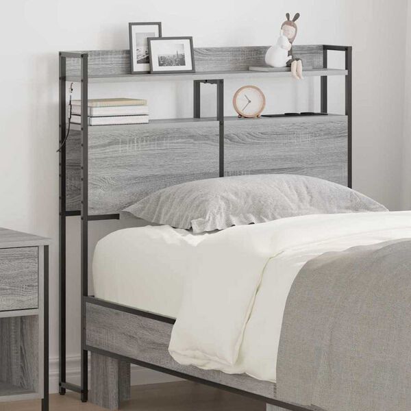vidaXL Κεφαλάρι Αποθήκης με ράφι Γκρι sonoma 75 cm Επεξεργασμένο ξύλο