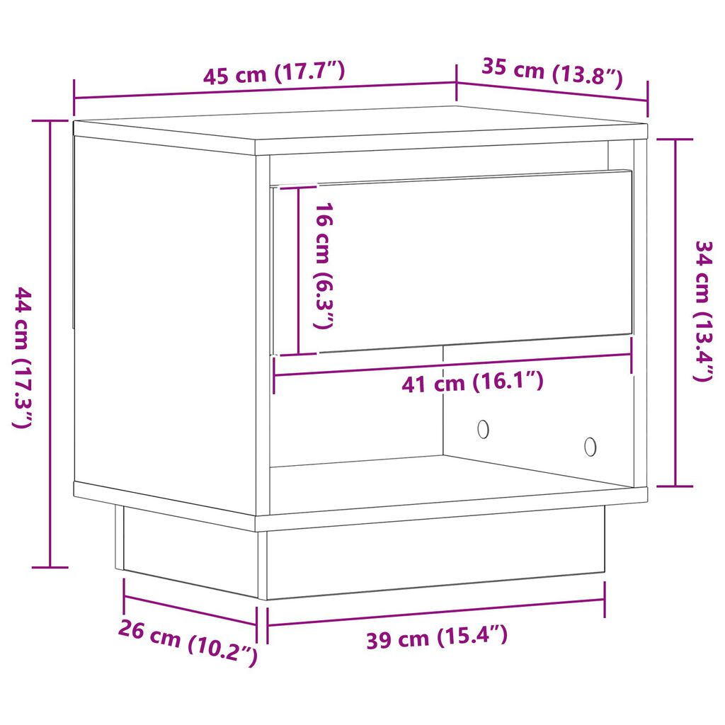 vidaXL Κομοδίνο 2 τεμ Καρυδί 45x34x47 εκ Ξύλο Γεννητριών