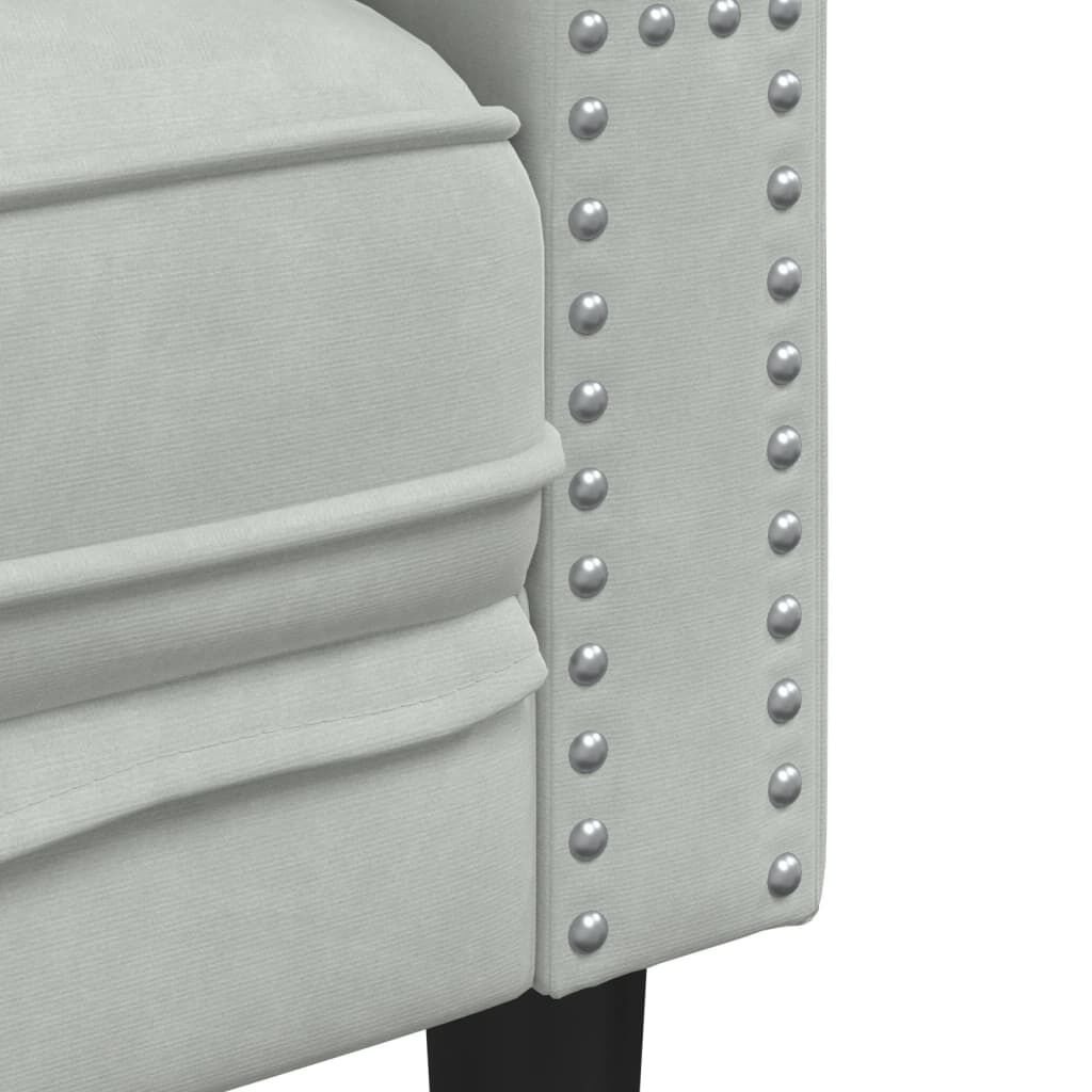 vidaXL Καναπές Διθέσιος Chesterfield με Στηρίγματα Αν. Γκρι Βελούδο