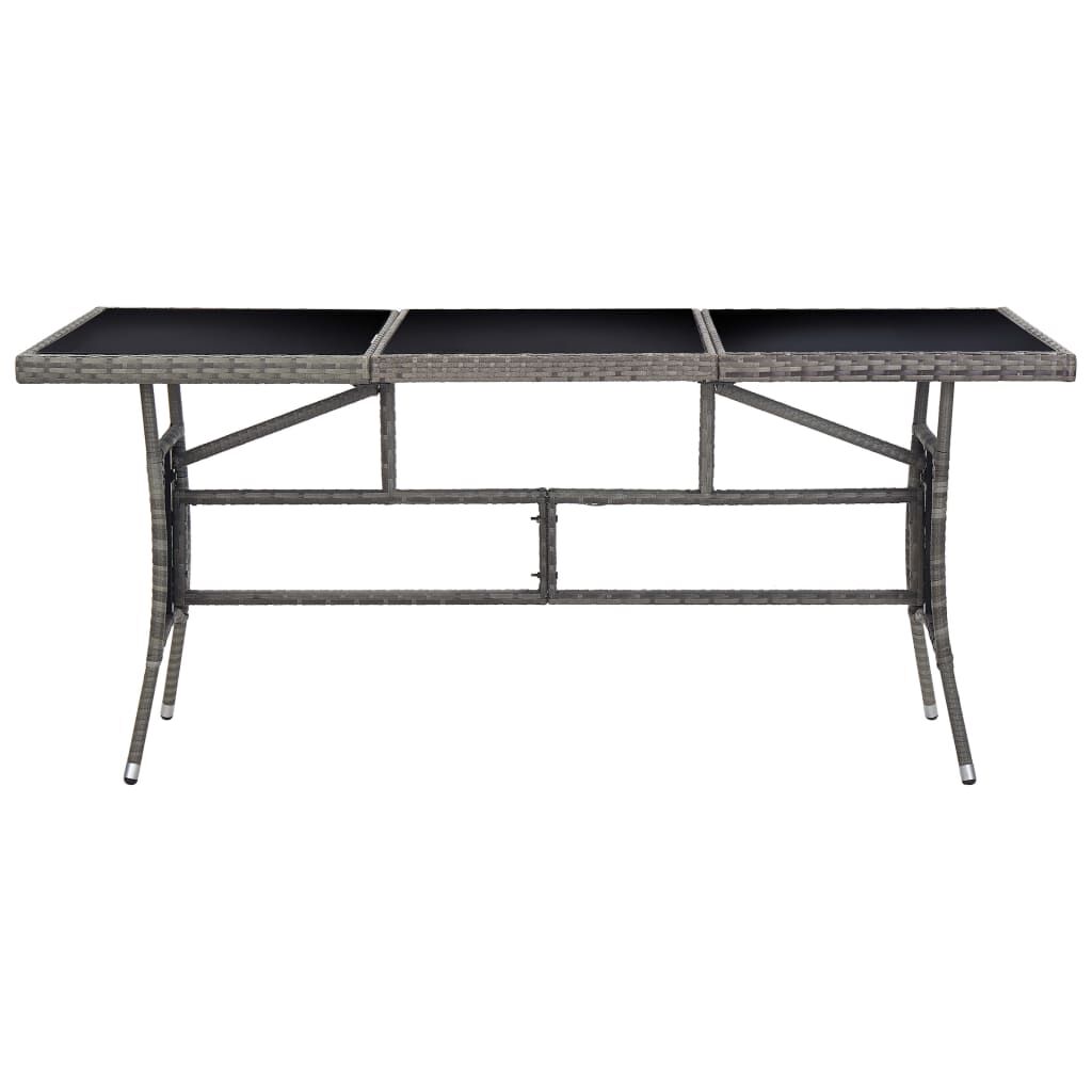 vidaXL Τραπέζι Κήπου Γκρι 170 x 80 x 74 εκ. από Συνθετικό Ρατάν
