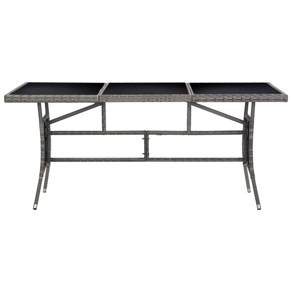 vidaXL Τραπέζι Κήπου Γκρι 170 x 80 x 74 εκ. από Συνθετικό Ρατάν