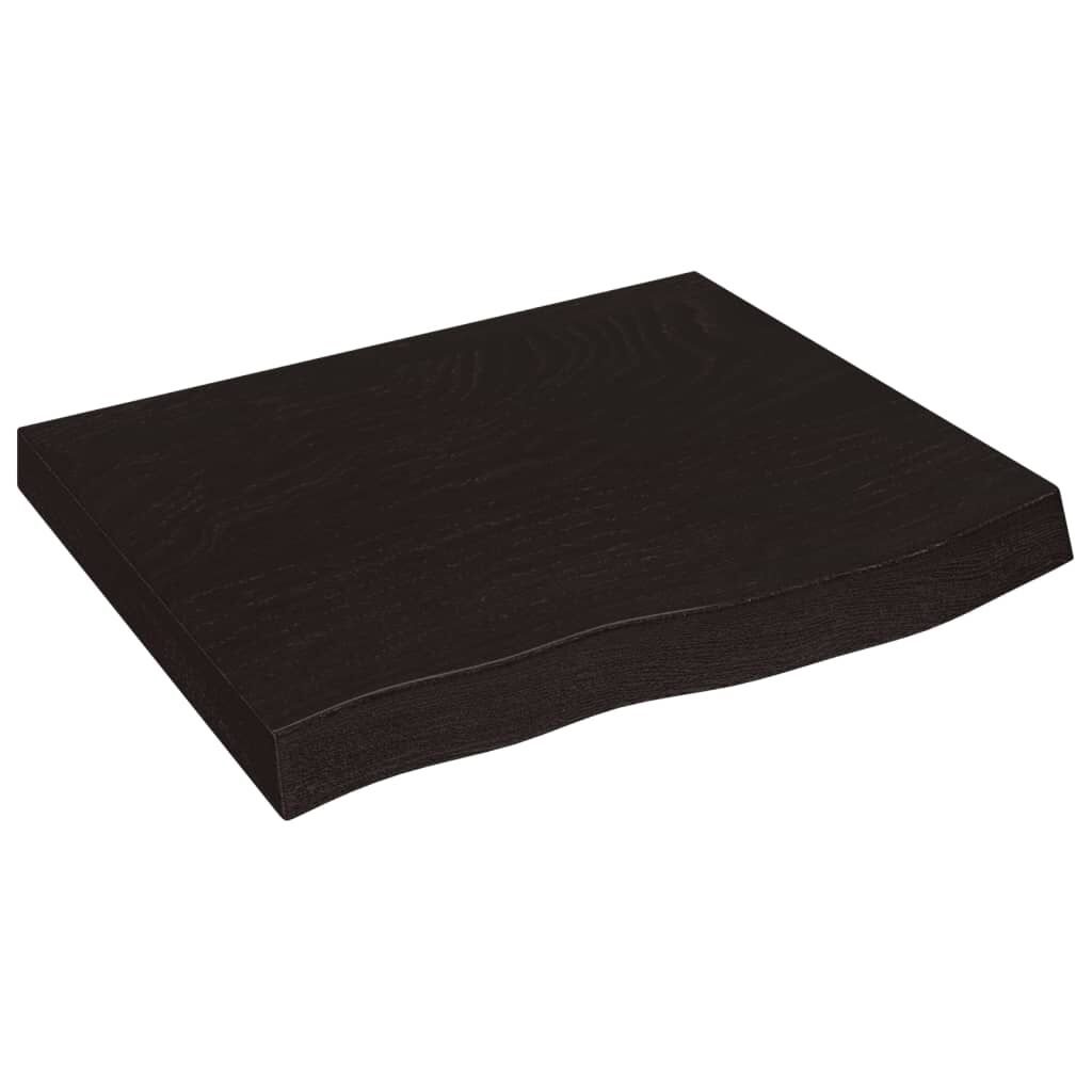vidaXL Ράφι Τοίχου Σκούρο Καφέ 60x50x(2-6) εκ. Επεξ. Μασίφ Ξύλο Δρυός