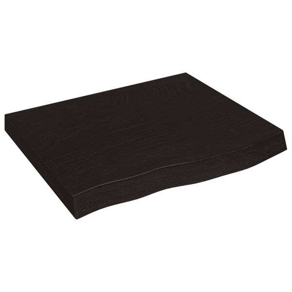 vidaXL Ράφι Τοίχου Σκούρο Καφέ 60x50x(2-6) εκ. Επεξ. Μασίφ Ξύλο Δρυός