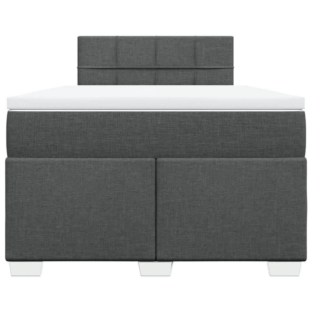 vidaXL Κρεβάτι Boxspring με Στρώμα Σκούρο Γκρι 120x200 εκ. Υφασμάτινο